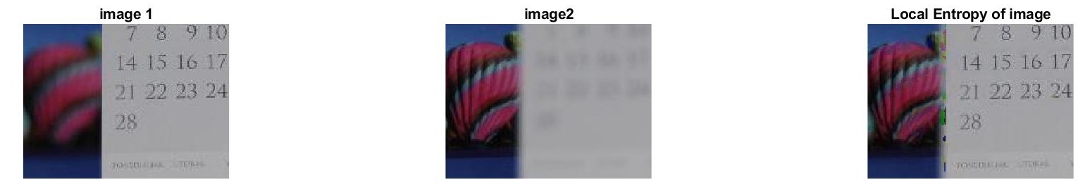 Reconstitution d’une image  nette à partir de deux images , focus shape